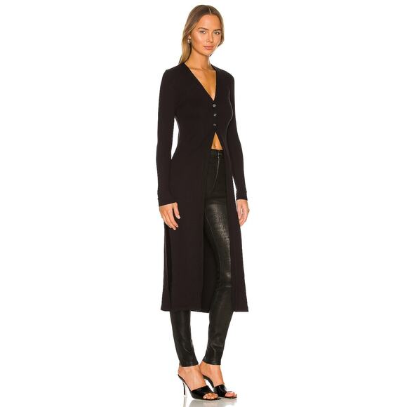 NWT The Range Long Sleave Black Duster Sweater Cardigan Size Large (Runs small) - Picture 2 of 3